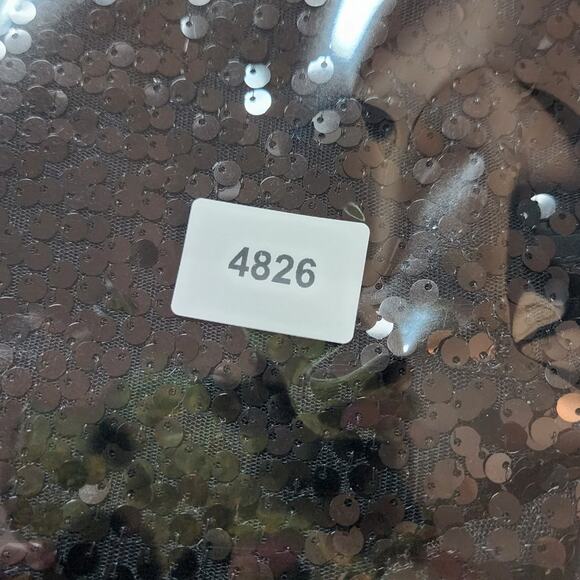 🌼Express Top Womens Size Small Split Back Tank Black Sequin - Picture 14 of 14